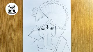 Pagdi pheta ganesha pencil drawing  ganpati drawing ​⁠TaposhiartsAcademy [upl. by Attevaj5]