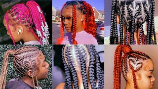 WATCH ME DO MY BRAIDS COMPILATION ❤️‍🔥💟 [upl. by Mal]