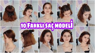 KISA SAÇLAR İÇİN SAÇ MODELLERİ  10 Farklı Saç Modeli [upl. by Atilamrac]