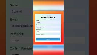 Day 1299 New Form Validation App using Javascript  CSS  HTML AliCode [upl. by Amsirhc221]