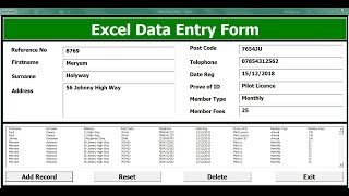 How To Create An Excel Data Entry Form With A UserForm  Full Tutorial [upl. by Ahseinad]