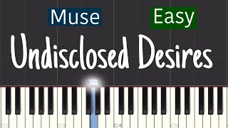 Muse  Undisclosed Desires Piano Tutorial  Easy [upl. by Ahoufe]