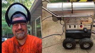 Buying a Hydro Tek Hot Water Pressure Washer to clean my Wheel Loader Pay Loader Part 9 [upl. by Jermayne]