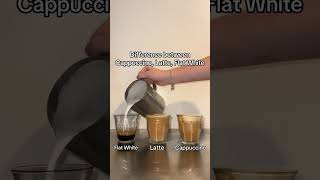 Different between latte cappuccino and flat white coffee barista coffeeaddict [upl. by Parsaye564]