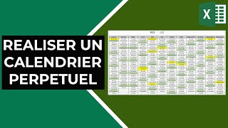 Excel  Réaliser un calendrier perpétuel jours féries  weekends [upl. by Arihppas]