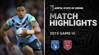 NSW Blues v QLD Maroons Match Highlights  Game III 2019  State of Origin  NRL [upl. by Farlie]