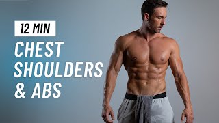 12 Min Chest Shoulder amp Abs Workout At Home No Equipment No Repeats [upl. by Lubow372]