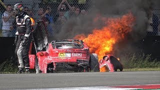 Donkervoort D8 GTO CATCHES FIRE AFTER HARD CRASH [upl. by Rodi]