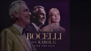 VIVO POR ELLA Letra ANDREA BOCELLI ft KAROL G [upl. by Ecnerret]