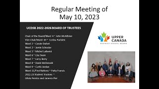 UCDSB Board Meeting of May 10 2023 [upl. by Omsare]