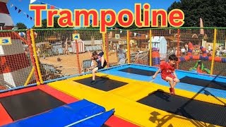 Fairground TRAMPOLINE Fun  Calderstones Beach amp Funfair [upl. by Adil]