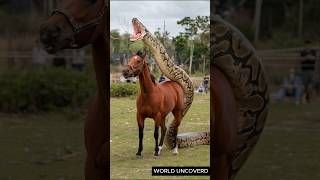 How a Huge Python Ate a Red Horse Whole shorts [upl. by Mark933]