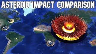 Asteroid impact Size Comparison On The Earth☄️🌎🔥 [upl. by Aissilem107]