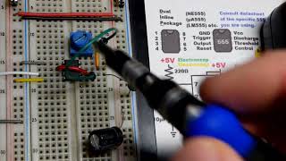 Adjustable Astable 555 Timer Buzzer Noise Maker from steady clicks to a buzz [upl. by Dunham]