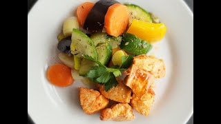 VERDURAS con POLLO al VAPOR con THERMOMIX [upl. by Meekah]