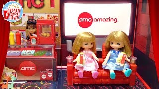 ミキちゃんマキちゃん 映画館 てぶくろのお話し リカちゃん  Liccachan Doll Go to The Movies  miWorld AMC Movie Theatre playset [upl. by Biancha138]