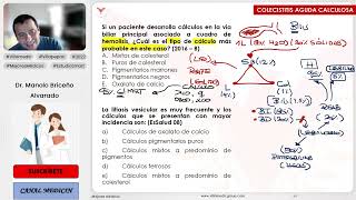 PREGUNTAS ENAM DE COLECISTITIS AGUDA CALCULOSA  CIRUGÍA GENERAL  VILLAMEDIC [upl. by Shiau]