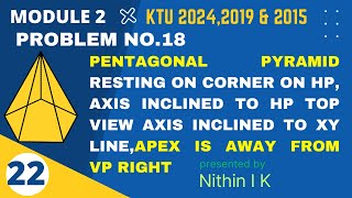 𝐏𝐫𝐨𝐛𝐥𝐞𝐦 𝐍𝐨 18  PENTAGONAL PYRAMID CORNER ON HP APEX AWAY RIGHT  𝗞𝗧𝗨 𝗚𝗿𝗮𝗽𝗵𝗶𝗰𝘀 𝟮𝟬𝟮𝟰𝟮𝟬𝟭𝟵amp𝟮𝟬𝟭𝟱 𝗦𝗰𝗵𝗲𝗺𝗲 [upl. by Farrow]