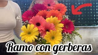 Cómo hacer un ramo de gerberas FÁCIL Y RÁPIDO [upl. by Urbanna]