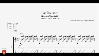 Georges Moustaki  Le facteur  Guitar Tabs [upl. by Eutnoj]