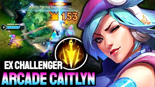 WILD RIFT ARCADE CAITLYN  NEW SKIN GAMEPLAY  EX CHALLENGER RANKED [upl. by Ellehcir236]