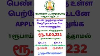 முதலமைச்சர் பெண் குழந்தை பாதுகாப்பு திட்டம் 2023  muthalvar pen kulanthaigal pathukappu thittam [upl. by Dott231]