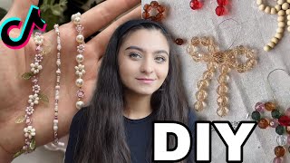 DIY TIKTOK Blumen Perlenarmband aka perlen schleife [upl. by Collin]