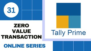 Ep 31 Zero valued transection in Tally prime tallyprime tceeducation [upl. by Leik]