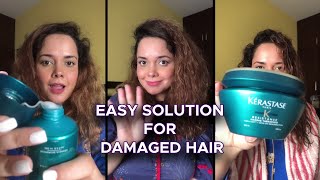 Damaged Hair Repair Easy Solution  Kerastase Hair Treatment w Rabeeyah [upl. by Brawley]