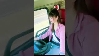 mooie vrouwelijke chauffeur dailyvlog car driving truck girl truckgirl chinese ladydriver [upl. by Attesor]