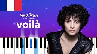 Barbara Pravi  Voilà  France Easy Piano Tutorial [upl. by Erma620]