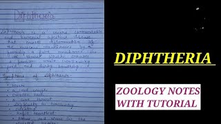 DIPHTHERIA IN HINDI bacterialdisease zoologynotes biology bsczoology bbmku vbu ZOOLOGYNOTES [upl. by Nrevel]