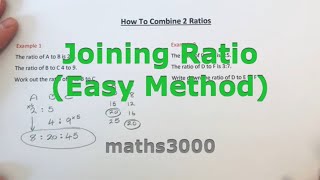 Easy Method To Make 2 Ratios Into 1 Ratio Combing Ratios [upl. by Wolff]