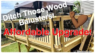 Modern Deck Railing Using These Cheap And Easy To Install Aluminum Balusters And Rail Brackets [upl. by Thibaut]