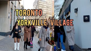 Toronto Downtown Yorkville Village walking Tour Canada April 2022 [upl. by Esalb523]