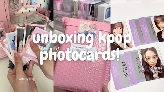 ✨💓 unboxing kpop photocard mails asmr tiktok compilation  minsbymon [upl. by Ayotna]