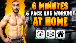 6pack ABS Workout at home  6 min ABS workout no equipment [upl. by Kleeman]