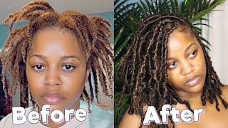 DISTRESSED FAUX LOCS OVER MY STARTER LOC  VERY DETAILED [upl. by Eisak591]