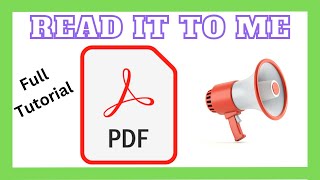 How to make a PDF read out loud [upl. by Novehs974]