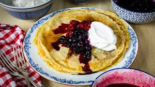 Pannkakor utan ägg  Recept  Jävligt Gott [upl. by Fenner]