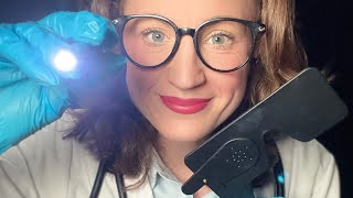 👩🏻‍⚕️ ASMR Sleep Doctor medical roleplay physical eye exam personal care attention layered sounds [upl. by Annaujat]