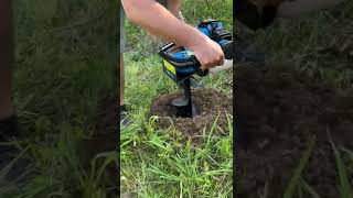 Hole drilling for fence post with Gude GE2200 [upl. by Butcher]