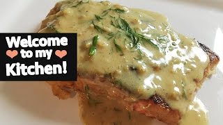 Easy Keto Recipe Pan Seared Salmon w Dill Creme Sauce  Cooking My Favorite Recipe  BorderHammer [upl. by Nywg]