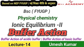 Buffer Action  Buffer action of acidic buffer  Ionic Equilibrium bsc 2nd year  L14 [upl. by Paloma]