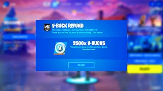 FORTNITE is REFUNDING VBUCKS Claim Now [upl. by Llenrev]