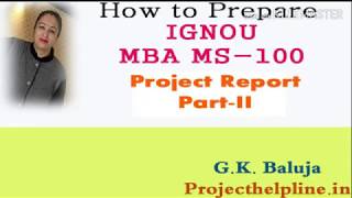 How to make MBA Project Report for IGNOU  Part 2 and For Free sample visit wwwprojecthelplinein [upl. by Gellman339]