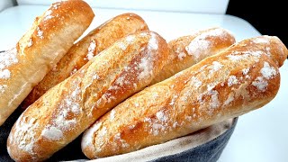 No Knead Mini Baguettes  Easy Baguette Recipe [upl. by Juno]