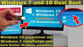 Windows 10 Dual Boot mit Windows 7  Multiboot Win10  Win7 gleichzeitig auf einer Platte [upl. by Eunice]