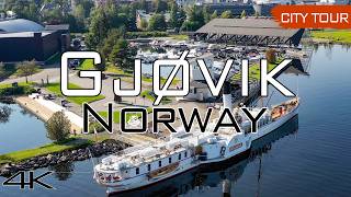 Gjøvik Norway  City Tour amp Drone 4k [upl. by Wane]