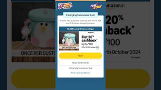 Emerging Businesses Quiz  Amazon quiz ans  today quiz ans  daily spin [upl. by Rekab86]